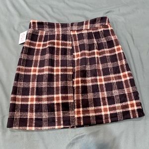 NWT! Entro plaid poly/wool blend academia preppy mini skirt, Sz M.